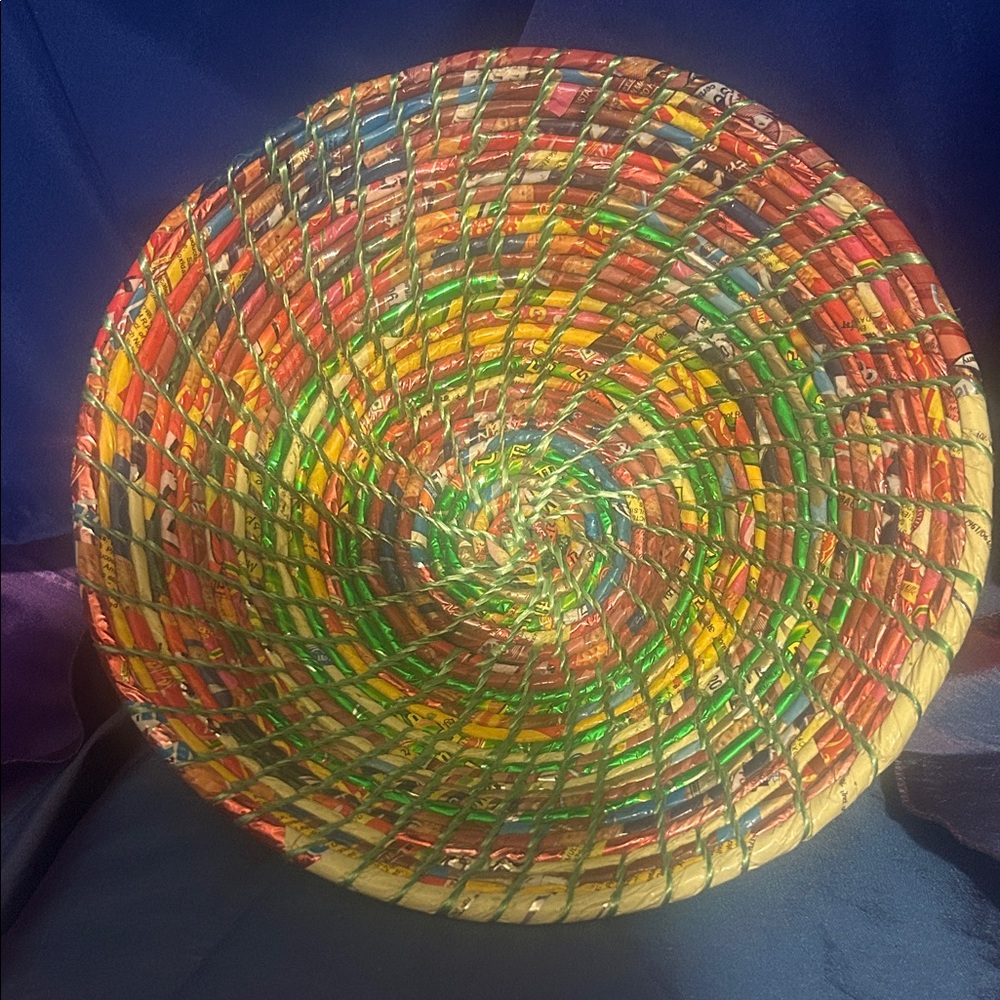 Vivid foil recycled Woven Art Basket